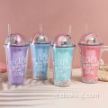 Rainbow Bubble Reusible Plastic Cup